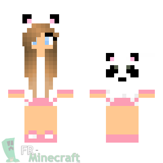 Aperçu de la skin Minecraft Fille blonde pull panda