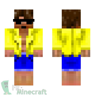 Aperçu de la skin Minecraft Garçon tenue de plage