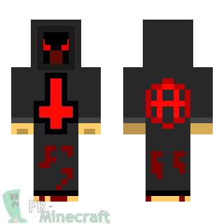 Aperçu de la skin Minecraft Monstre en noir et sang