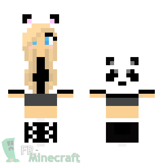 Aperçu de la skin Minecraft Fille déguisement panda