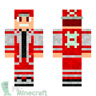 Aperçu de la skin Minecraft Garçon veste rouge et blanche / casquette