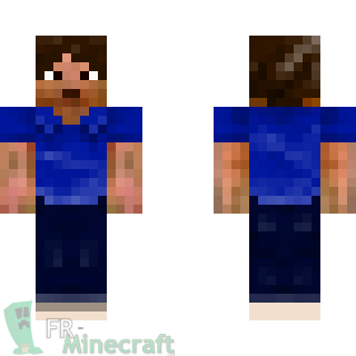 Aperçu de la skin Minecraft Homme en bleu