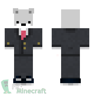 manly Vibrate excitation ⛏️ FR-Minecraft Skin Minecraft : Ours blanc en costume