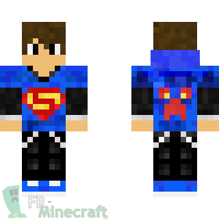 Aperçu de la skin Minecraft Garçon pull SuperMan