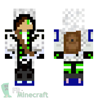 Aperçu de la skin Minecraft Assassin blanc et vert et casques