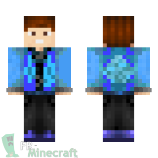 Aperçu de la skin Minecraft Homme chemise bleue / cravate