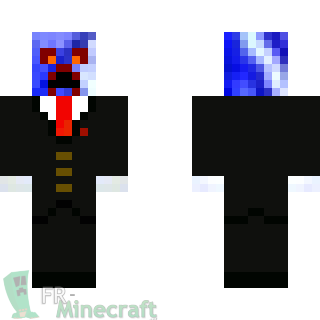 Aperçu de la skin Minecraft Creeper bleu en costume