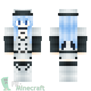 Aperçu de la skin Minecraft Fille en bleu et blanc