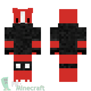 Aperçu de la skin Minecraft Ours rouge et blanc pull noir