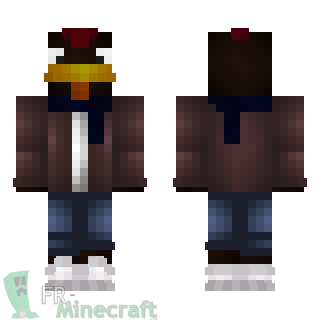 Aperçu de la skin Minecraft Poule marron et jean