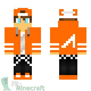 Aperçu de la skin Minecraft Garçon en orange