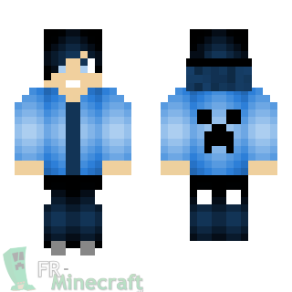 Aperçu de la skin Minecraft Garçon en bleu