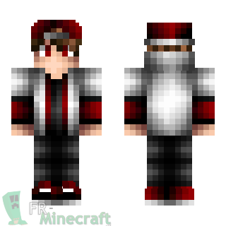 Aperçu de la skin Minecraft Garçon branché casquette rouge