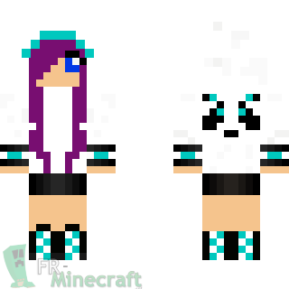 Aperçu de la skin Minecraft Fille panda pourpre