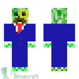 Aperçu de la skin Minecraft Creeper avec monocle