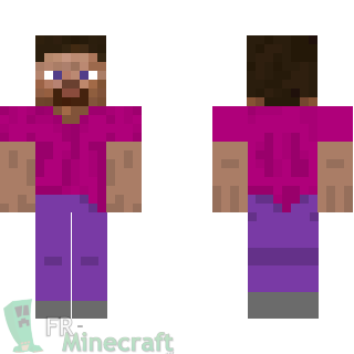 Aperçu de la skin Minecraft Steve rose