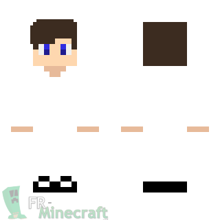 Aperçu de la skin Minecraft Homme en blanc