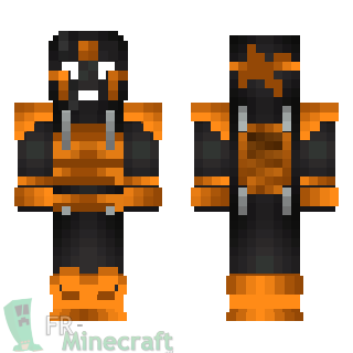 Aperçu de la skin Minecraft Monstre noir armure orange