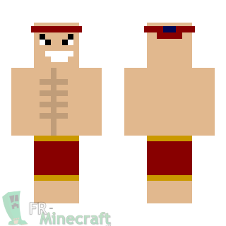 Aperçu de la skin Minecraft Homme torse nu et short rouge