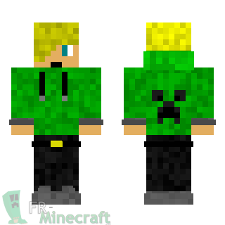Aperçu de la skin Minecraft Garçon sweat vert