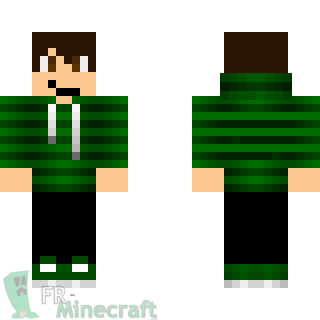 Aperçu de la skin Minecraft Garçon cool en pull vert