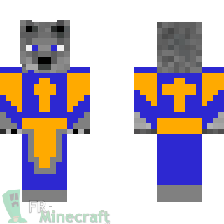 Aperçu de la skin Minecraft Loup habillé d'or