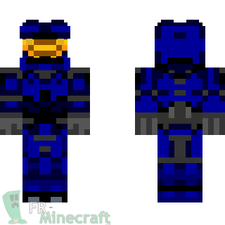 Aperçu de la skin Minecraft Spartan bleu - HALO
