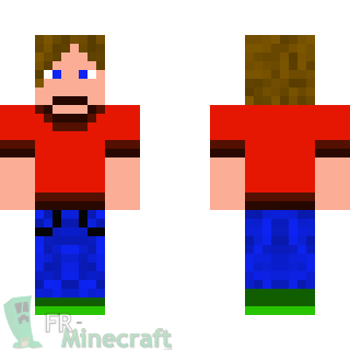 Aperçu de la skin Minecraft gars en tee-shirt rouge