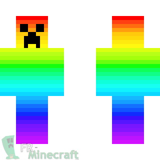 Aperçu de la skin Minecraft Creeper Multicolor