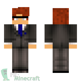 Aperçu de la skin Minecraft Homme en costume avec lunettes