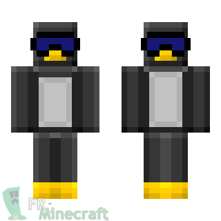 Aperçu de la skin Minecraft Pingouin et masque de ski
