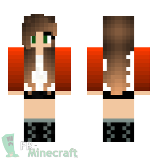 Aperçu de la skin Minecraft Fille veste rouge