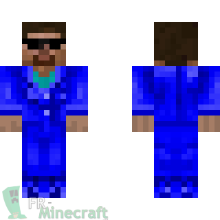 Aperçu de la skin Minecraft Steve en costume bleu