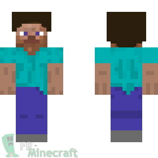 Aperçu de la skin Minecraft Steve avec vrai cheveux