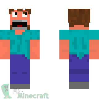 Aperçu de la skin Minecraft Steve sortant du coiffeur