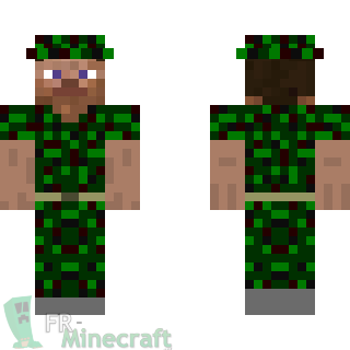 Aperçu de la skin Minecraft Steve en uniforme militaire