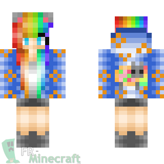 Aperçu de la skin Minecraft Fille Arc-En-Ciel