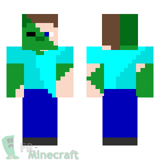 Aperçu de la skin Minecraft Mi Steve Mi Zombie