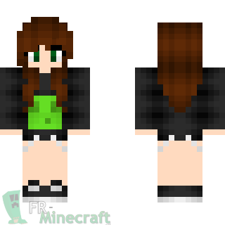 Aperçu de la skin Minecraft Fille avec pull Slime