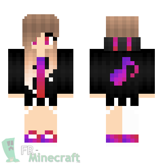 Aperçu de la skin Minecraft Fille en rose et violet