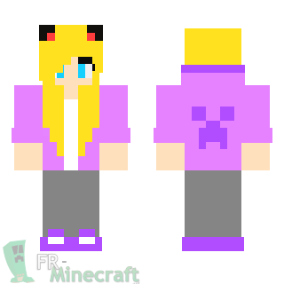 Aperçu de la skin Minecraft Fille blonde en rose
