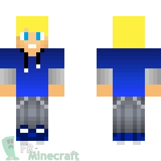 Aperçu de la skin Minecraft Garçon blond sweat bleu