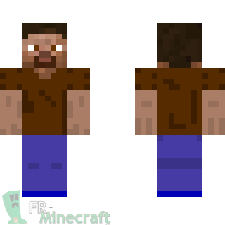 Aperçu de la skin Minecraft Steve T-shirt marron