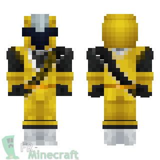 Aperçu de la skin Minecraft Ninja steel jaune - Power rangers