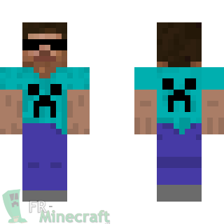 Aperçu de la skin Minecraft Steve avec une coupe iroquoise