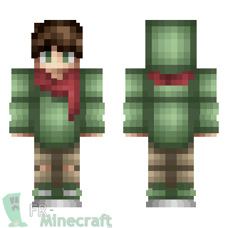 Aperçu de la skin Minecraft Garçon avec un Sweatshirt à capuche vert