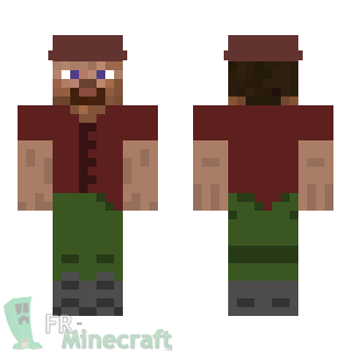 Aperçu de la skin Minecraft Steve pêcheur