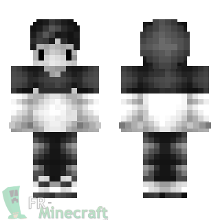 Aperçu de la skin Minecraft Garçon capuché noir et blanc