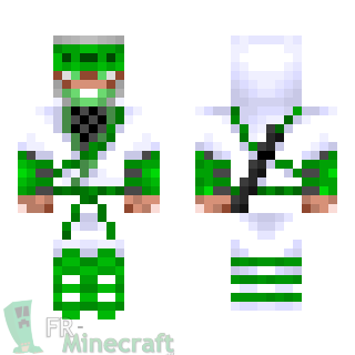 Aperçu de la skin Minecraft Garçon en kimono blanc et vert