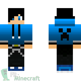 Aperçu de la skin Minecraft Ado en bleu